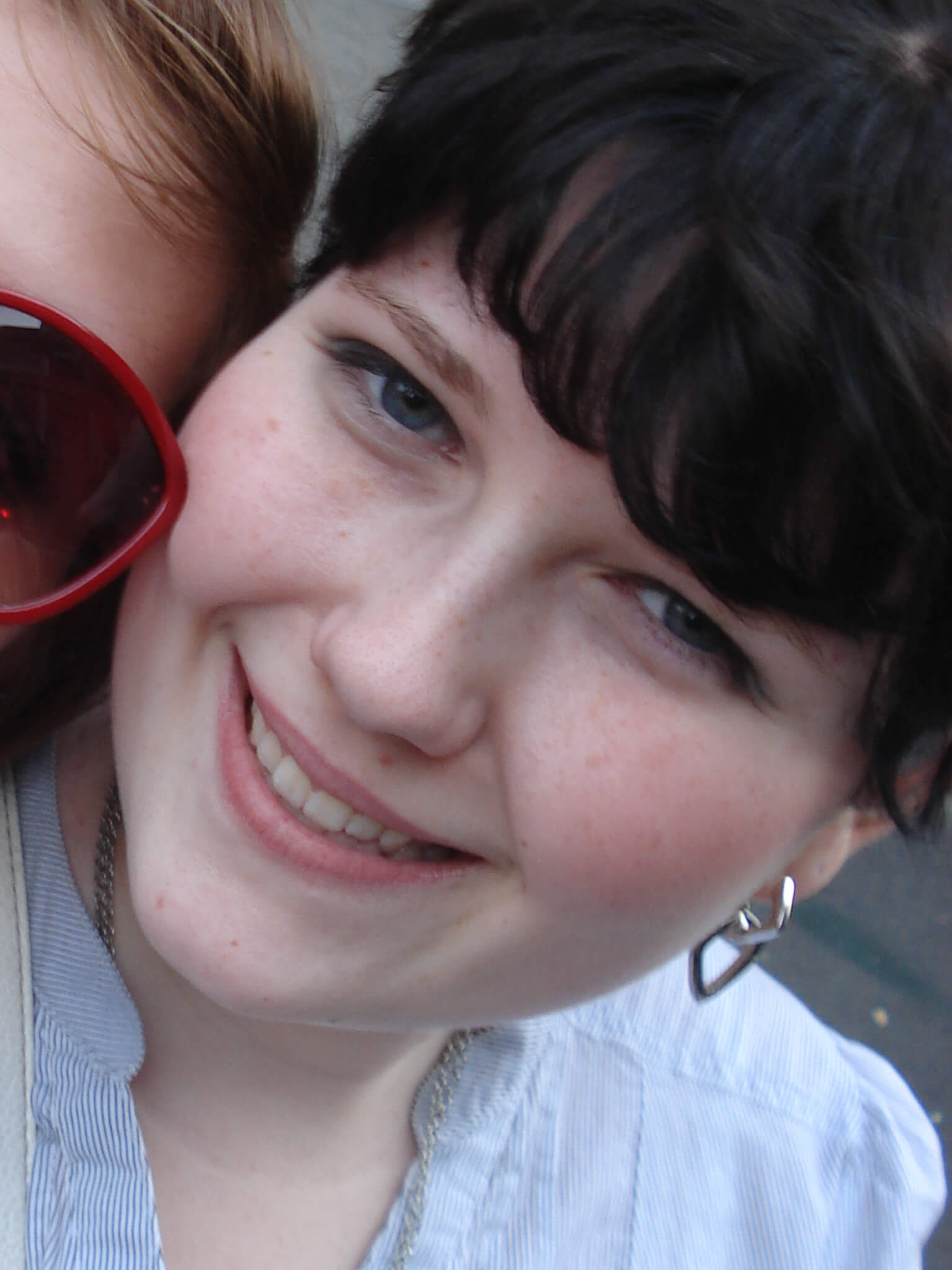 A pale-faced Kara on her trip to London